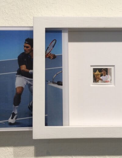 Einrahmung Roger Federer Briefmarke